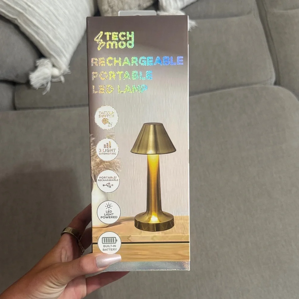 NEW Tech Mod Gold Rechargeable Portable LED Lamp